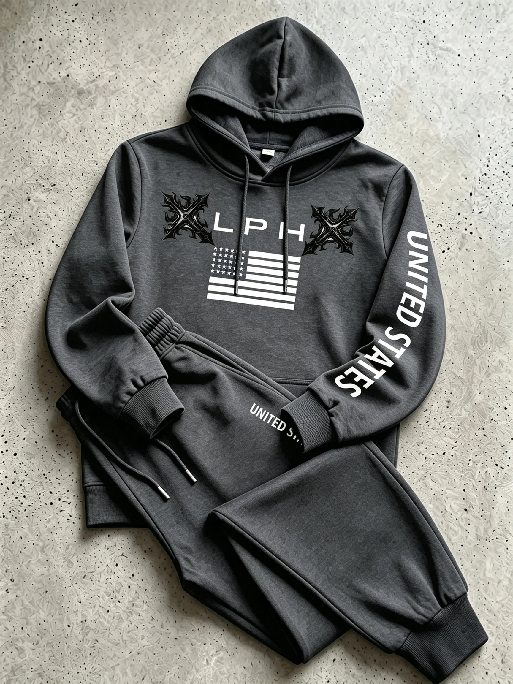 メンズニット2ピーストラックスーツセット プルオーバーフーデ - Jogger Sweatpants Men のレビューと価格
