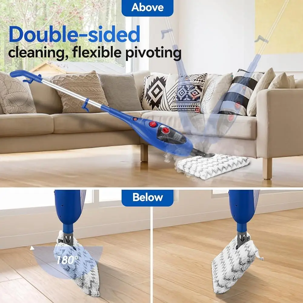 Mop a vapore 10 in 1 Detergente multiuso staccabile Piastrelle in legno Laminato Pavimenti Finestre Pareti Pulizia profonda Tutta la casa