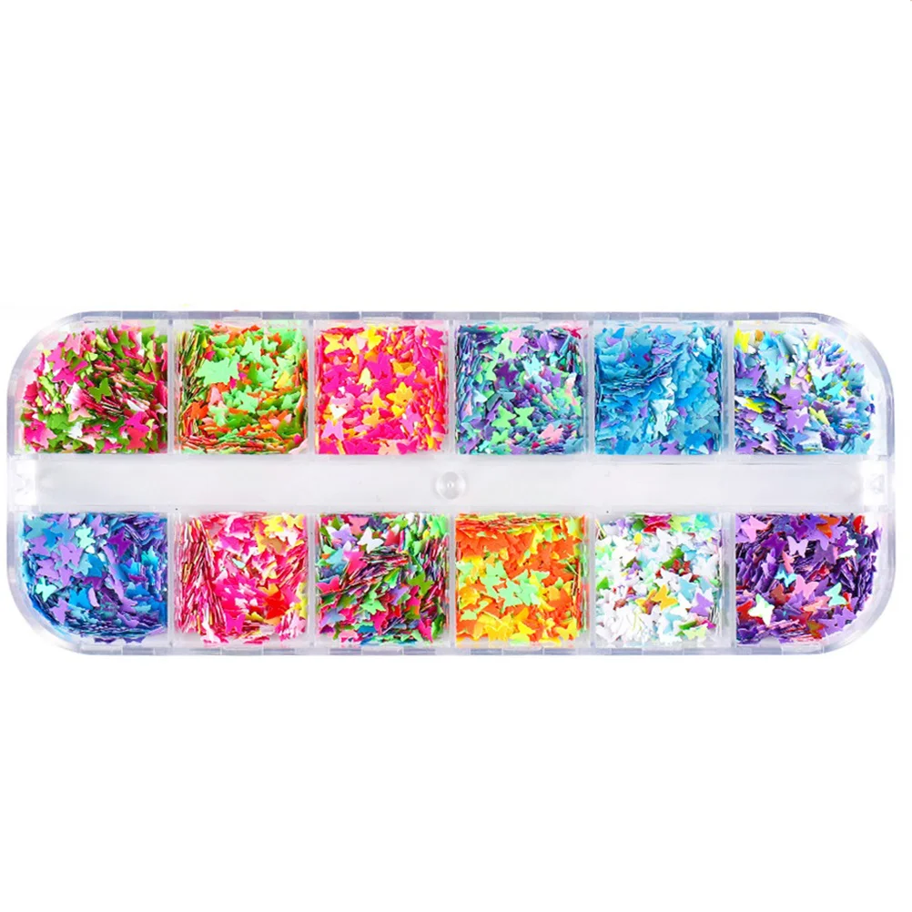 12 色アートスパンコールキラキラグリッタースパンコールマニキュア装飾用 1 ボックスネイルスパンコールマニキュアスパンコールネイルデザインツール