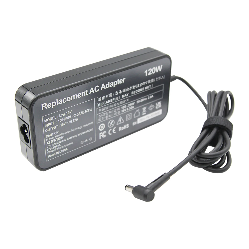 Imagem -04 - Adaptador para Laptop ac Power 19v 6.32a 5.5*2.5 mm 120w para Toshiba Satélite para Asus Pa112128 N750 N500 N53s G50 N55 Carregador