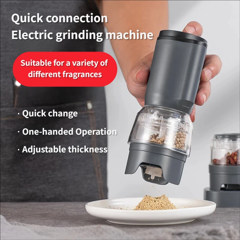The spice grinder is a quick-connect, intelligent and multi-functional trial device for coffee, rose salt and black pepper
