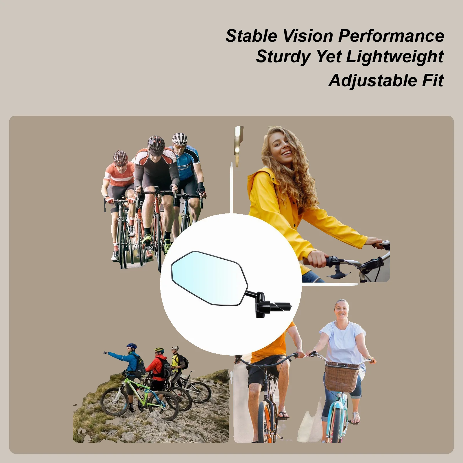 

Mirror For Bike High-Definition Glass Convex Lens Safe Cycling Rearview Mirror For Men Women Girls Youth Teens Athletes Cyclists