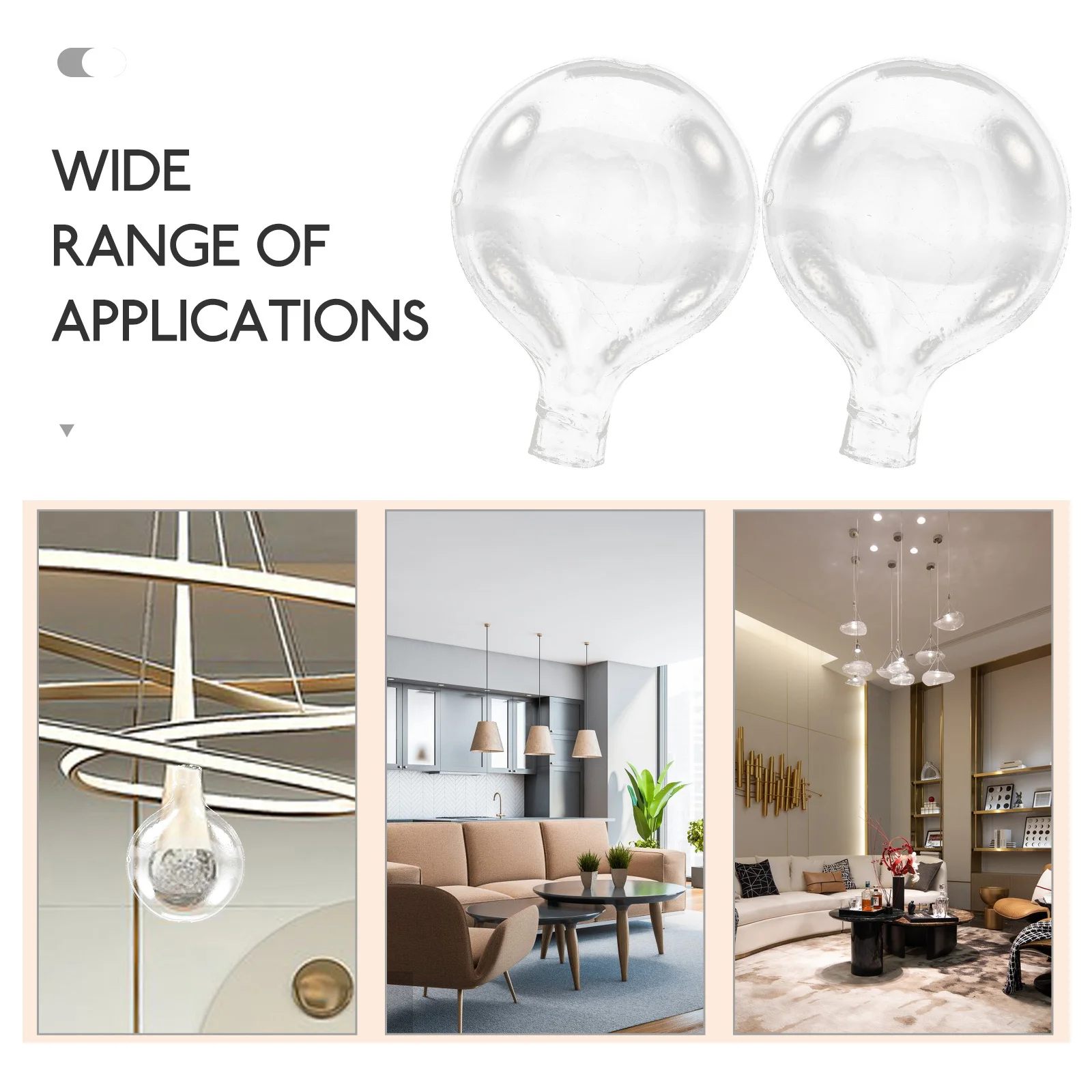 

2Pcs Clear Glass Lamp Shades Replacement Pendant Lamp Covers Small Hanging Lampshade Decorative for Living Room Bedroom