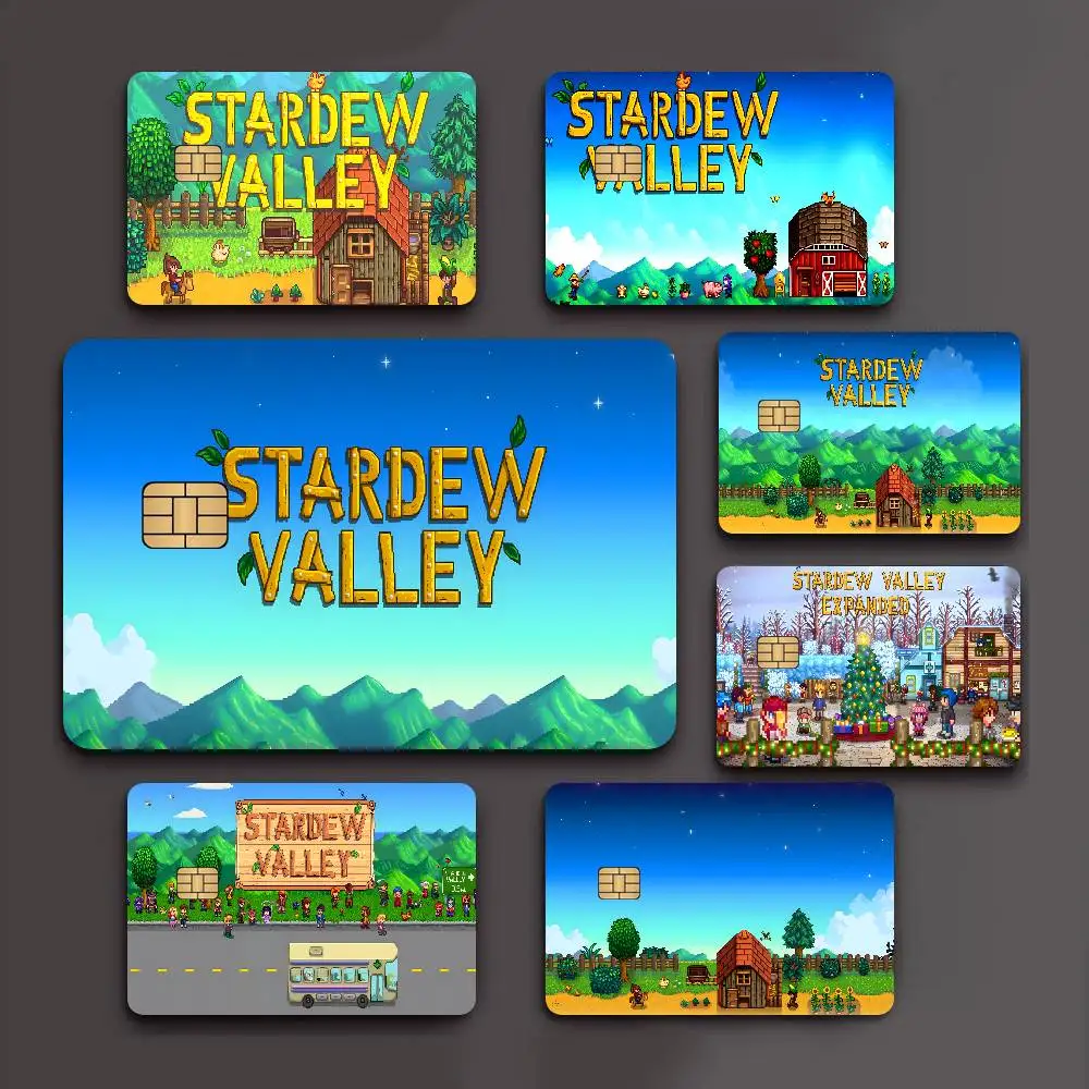 Classic Video Game S-Stardew V-Valley Credit Card Skin Stickers for VISA Bank Card Transportation Card Sticker Women Gift