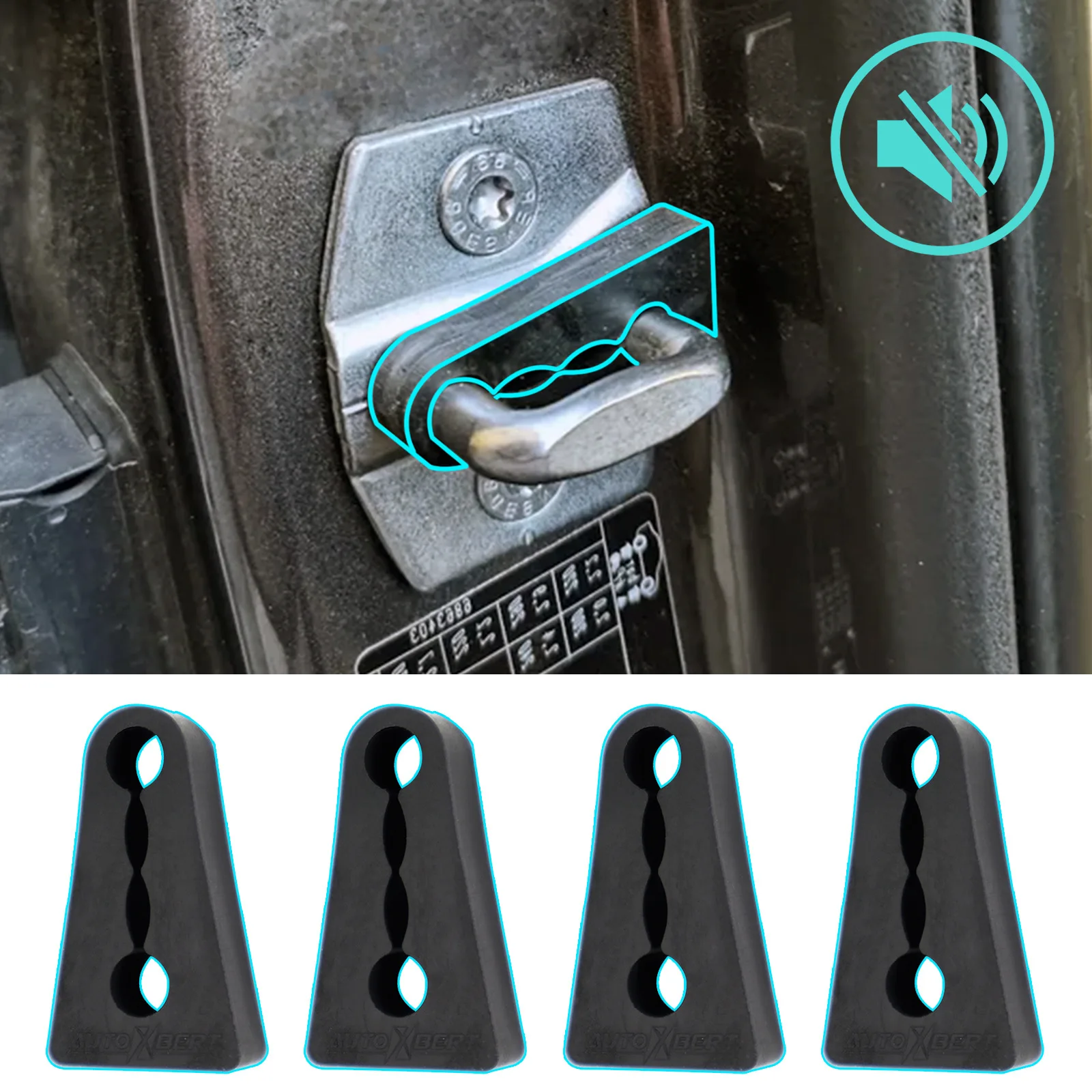 4PCS Shock Absorber Rubber For BMW Seat Car Door Lock Buffer Damping Seal Pad Deadener Quiet Replacement Accessories