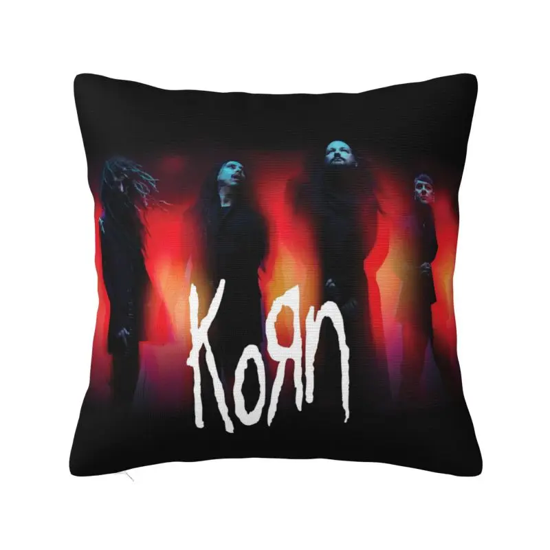 Custom Korns Heavy Metal Music Hard Rock Roll Pillow Case 40x40cm Band Cushions Cover Square Pillowcase