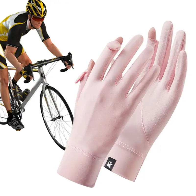 UV Gloves For Driving Breathable Cooling Full Finger SPF Gloves With Touchscreen Machine Washable Cycling Gloves For Hiking