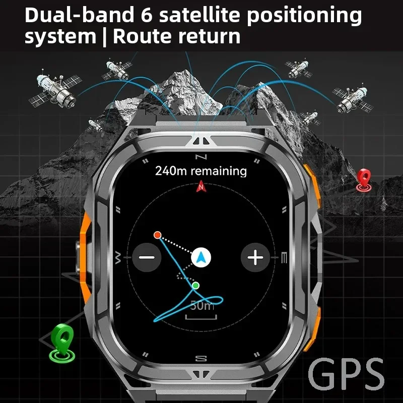 Роскошные умные часы AMOLED 2025 года, настоящие GPS, 5 АТМ, водонепроницаемые умные часы, электронные часы, спортивные наручные часы для мужчин, Xiaomi, Android