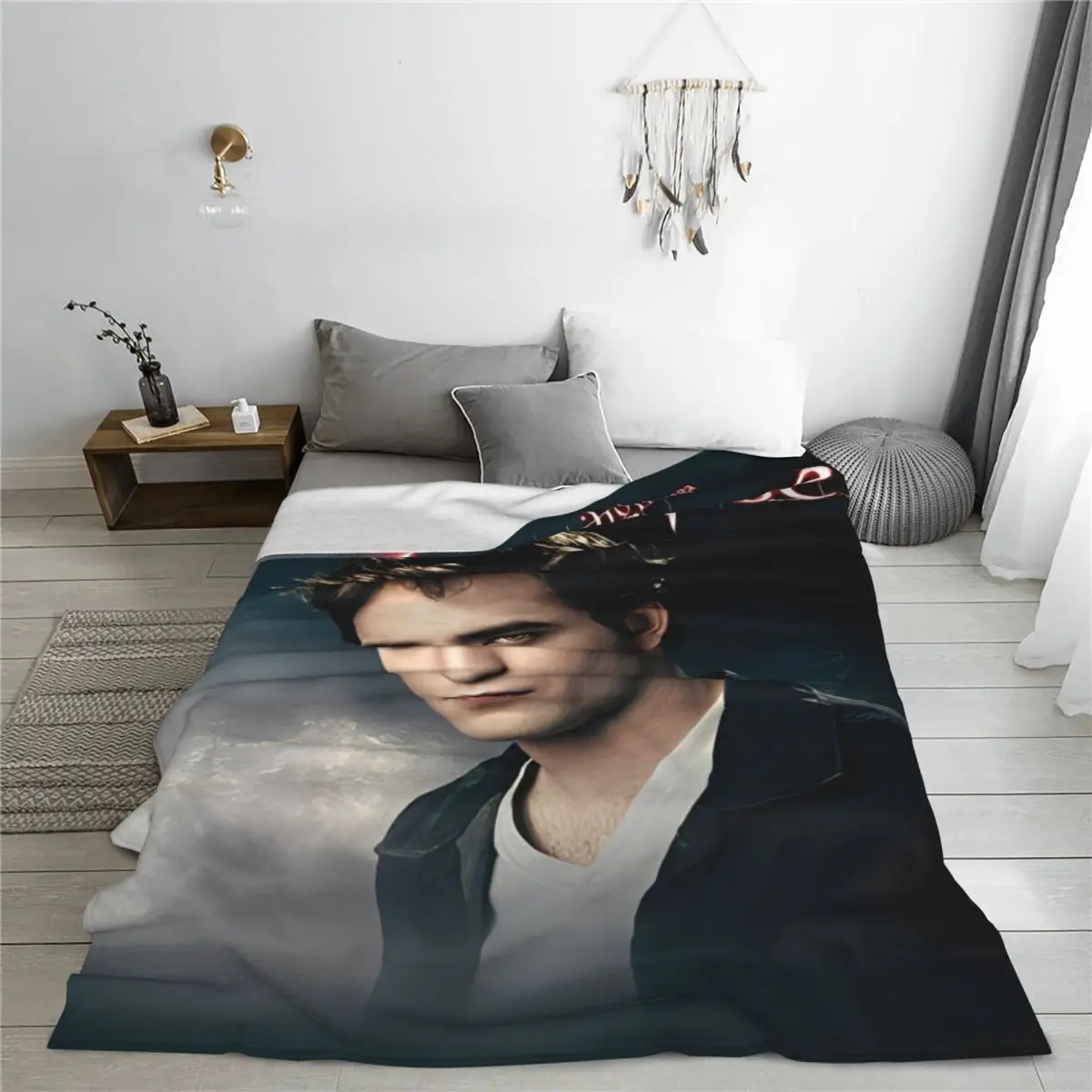 The Twilight Saga Eclipse Flannel Throw Blanket Edward Movie Blanket for Sofa Bedroom Lightweight Bed Rug