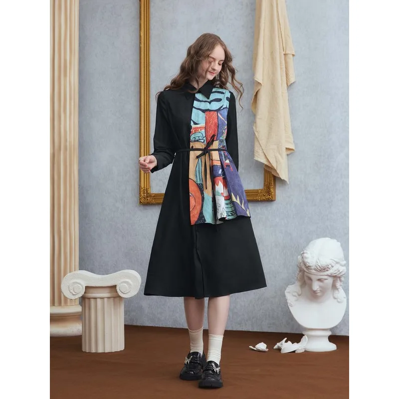 

Neon Parade Patchwork Tie-Up Trench Dress