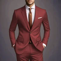 2026 New Luxury Elegant Men's Suits 2 Piece Set Fashion Korean Casual Slim Fit Social Groom Wedding Tuxedo 3