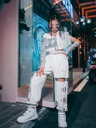 ZZL-ropa de baile callejero de Hip-hop para niñas, traje de pantalón, chándal, conjunto de pasarela para niños, traje de grupo coreano, Ropa de baile de K-POP