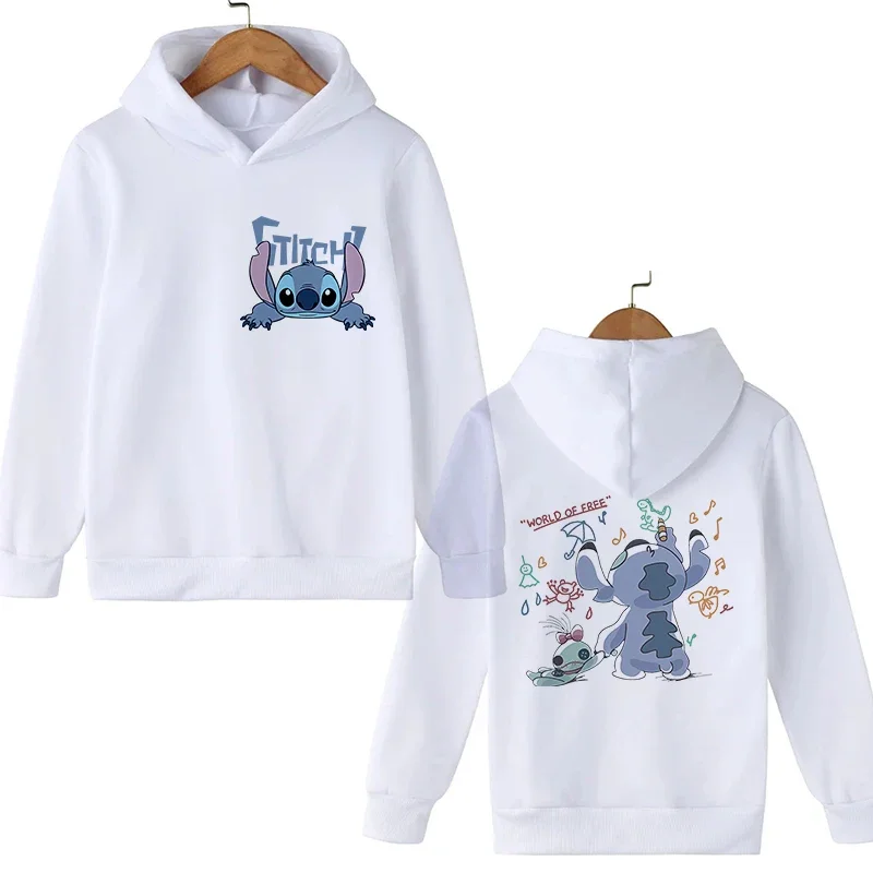 Y2K 90s Fashion Anime Stitch Hoodie Children Cartoon Clothes Kid Girl Boy Lilo and Stitch Sweatshirt Manga Hoody Baby Casual Top