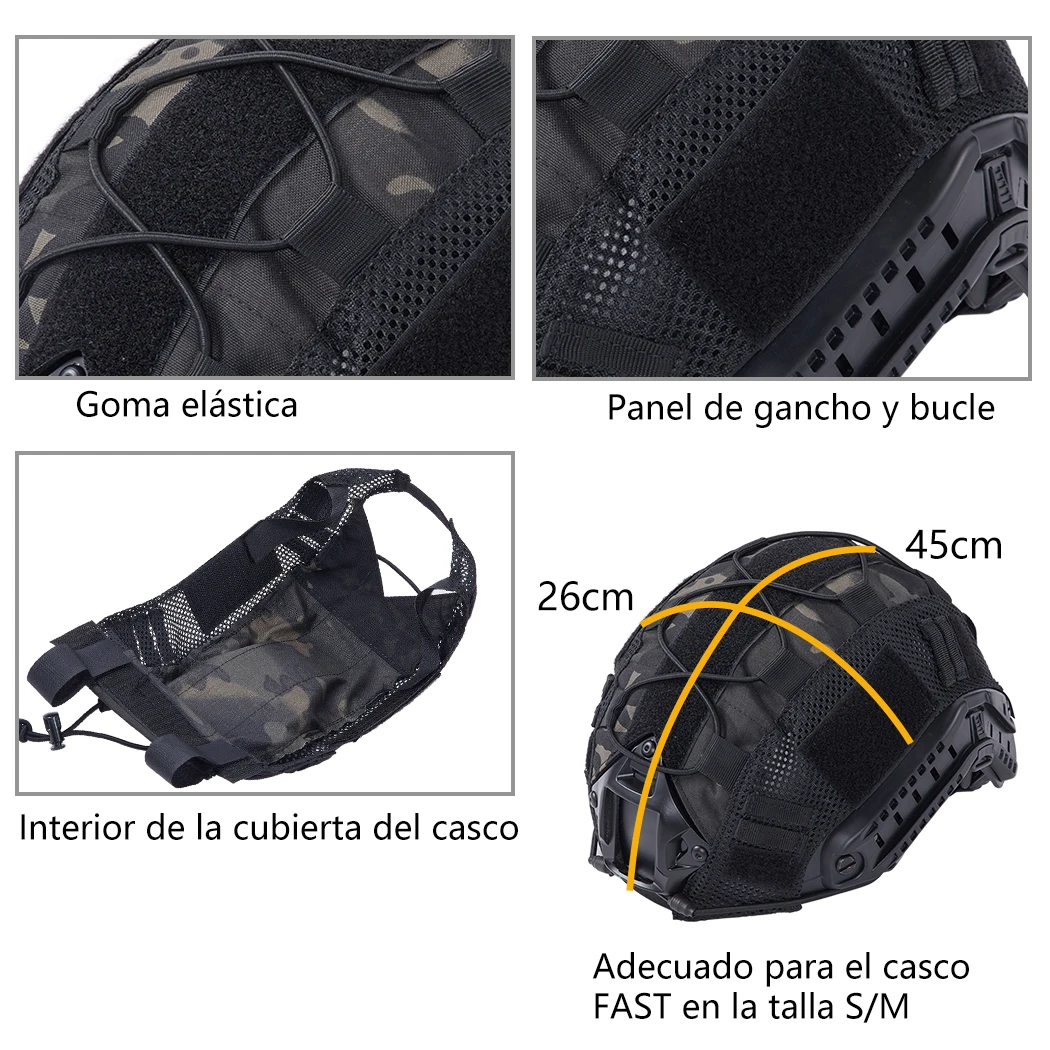 IDOGEAR Tactical Helmet Cover for for Ops-Core FAST PJ Helmet Paintball Wargame Gear CS FAST Helmet Cover 3802