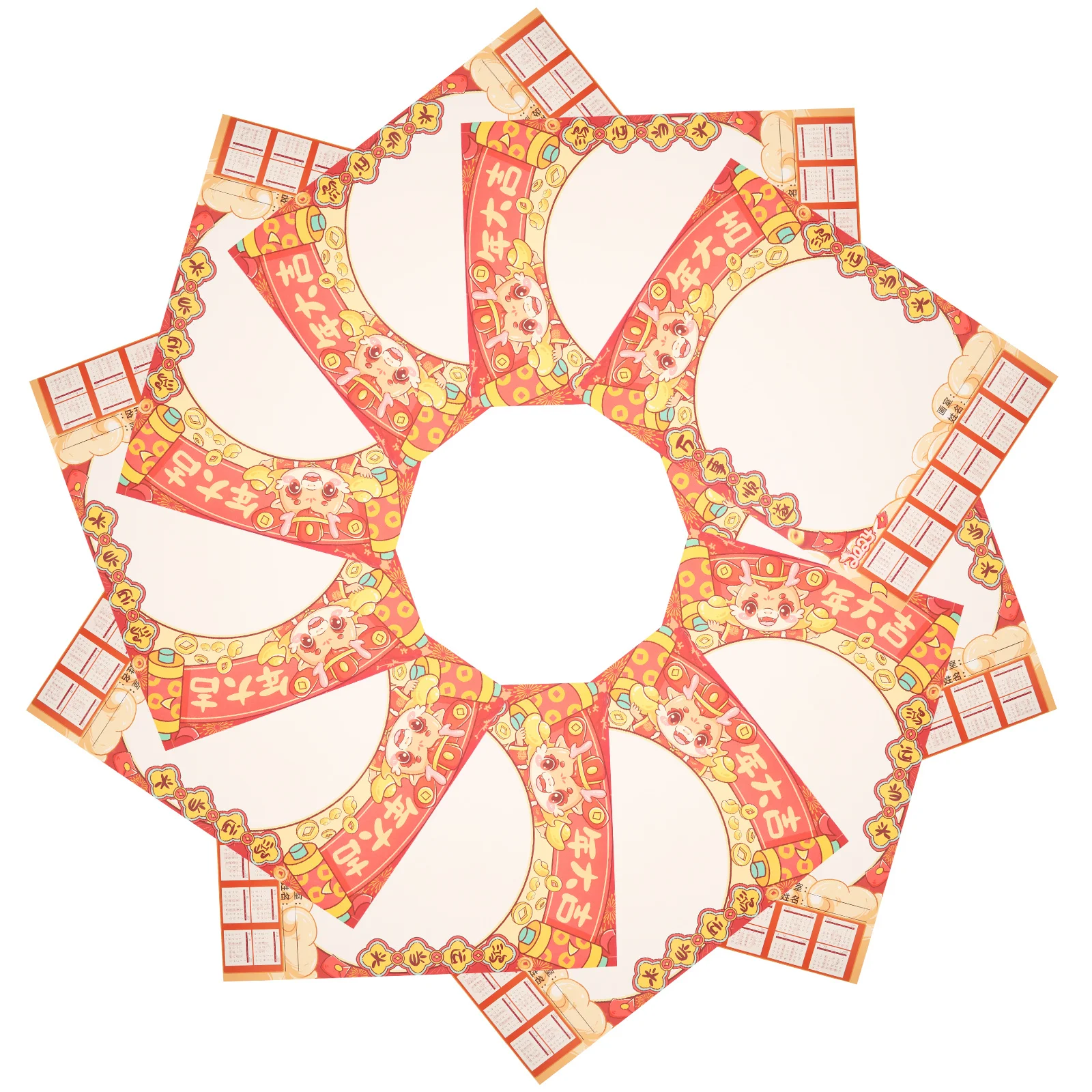 25 folhas dragão ano 2024 diy calendário de parede criativo pintura à mão escritório memo planejador mensal calendário de parede planejador mensal