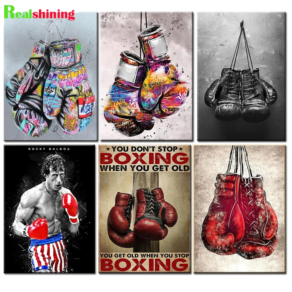 Boxing Gloves Diamond Mosaic embroidery cross stitch Kits Diamond Painting Sport Boxing Hobby School Inspirational Gift J427