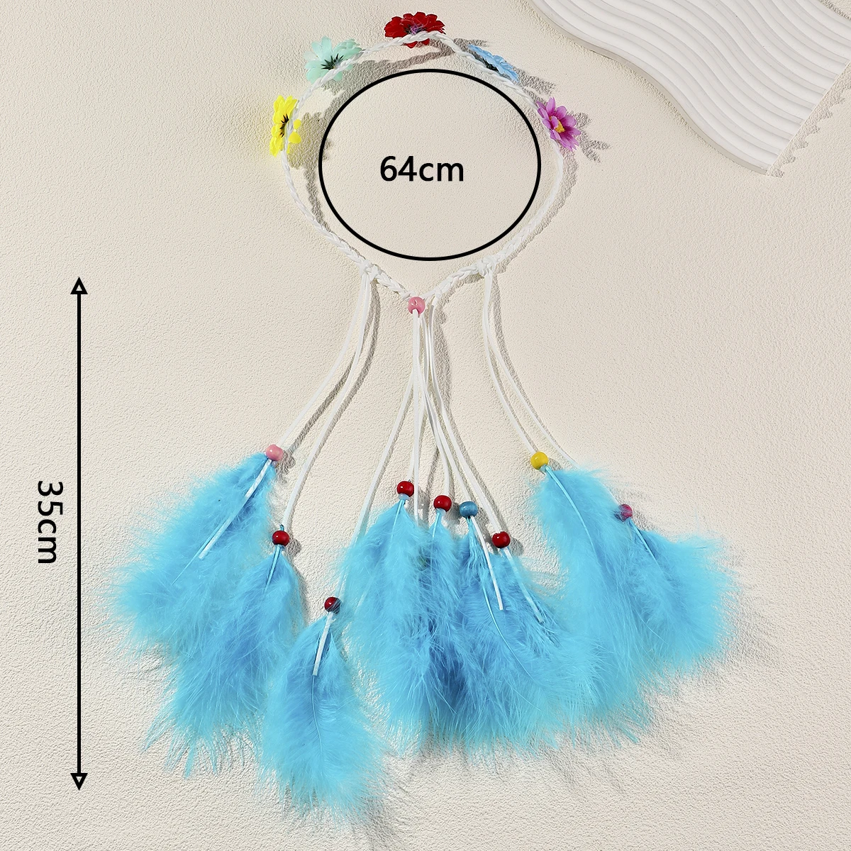 A bohemian feather Brazilian Carnival stage performance carnival Indian tassels tourist headgear headband