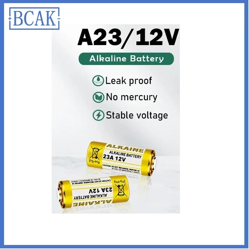 10PCS 12V BCAK แบตเตอรี่อัลคาไลน์ A23 23A 23GA A23S E23A EL12 MN21 MS21 V23GA L1028 GP23A LRV08 รีโมทคอนโทรล Doorbell Dry Cell