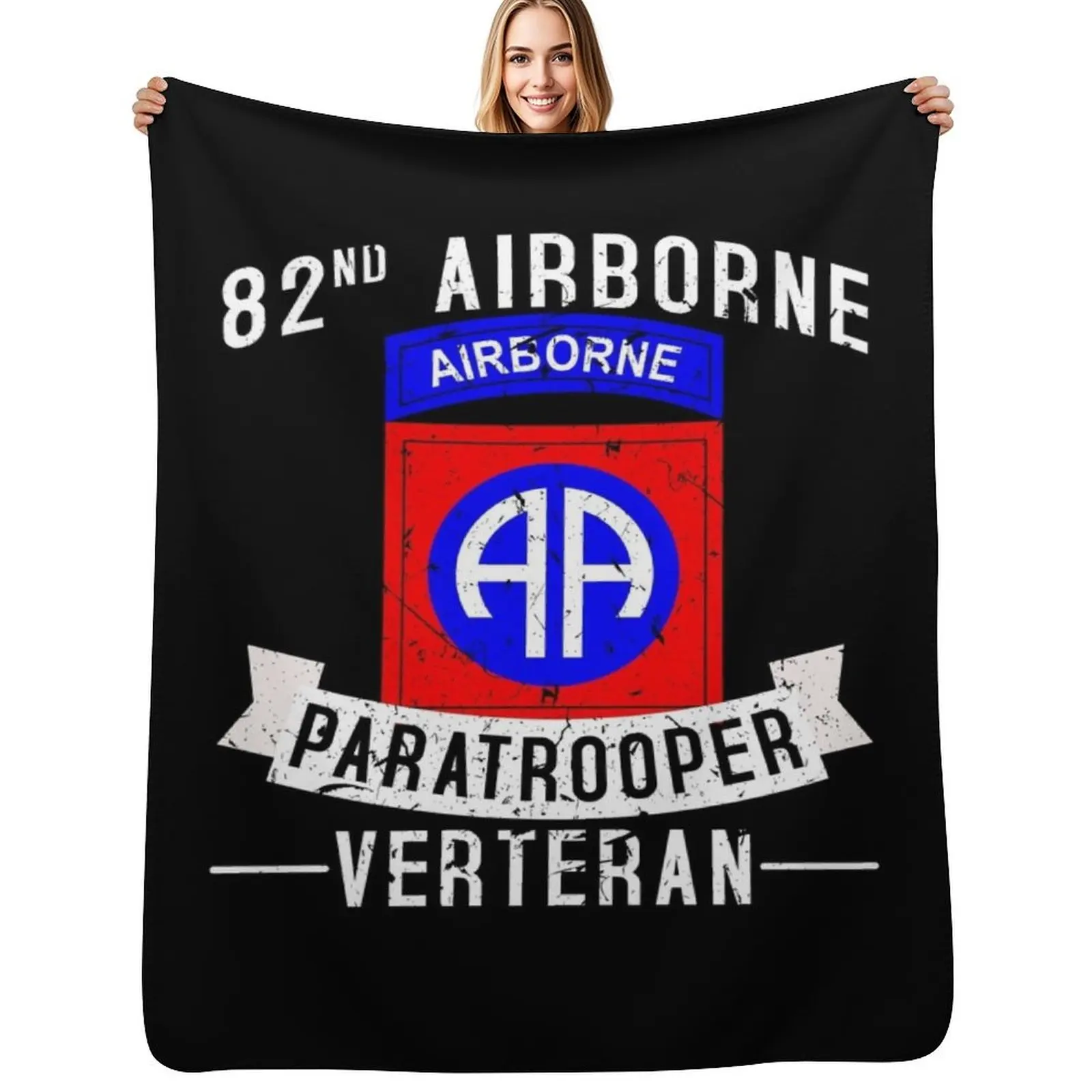82nd Airborne Division Paratrooper Army Veteran Throw Blanket Thins Sofas Quilt funny gift Large Luxury Designer Blankets