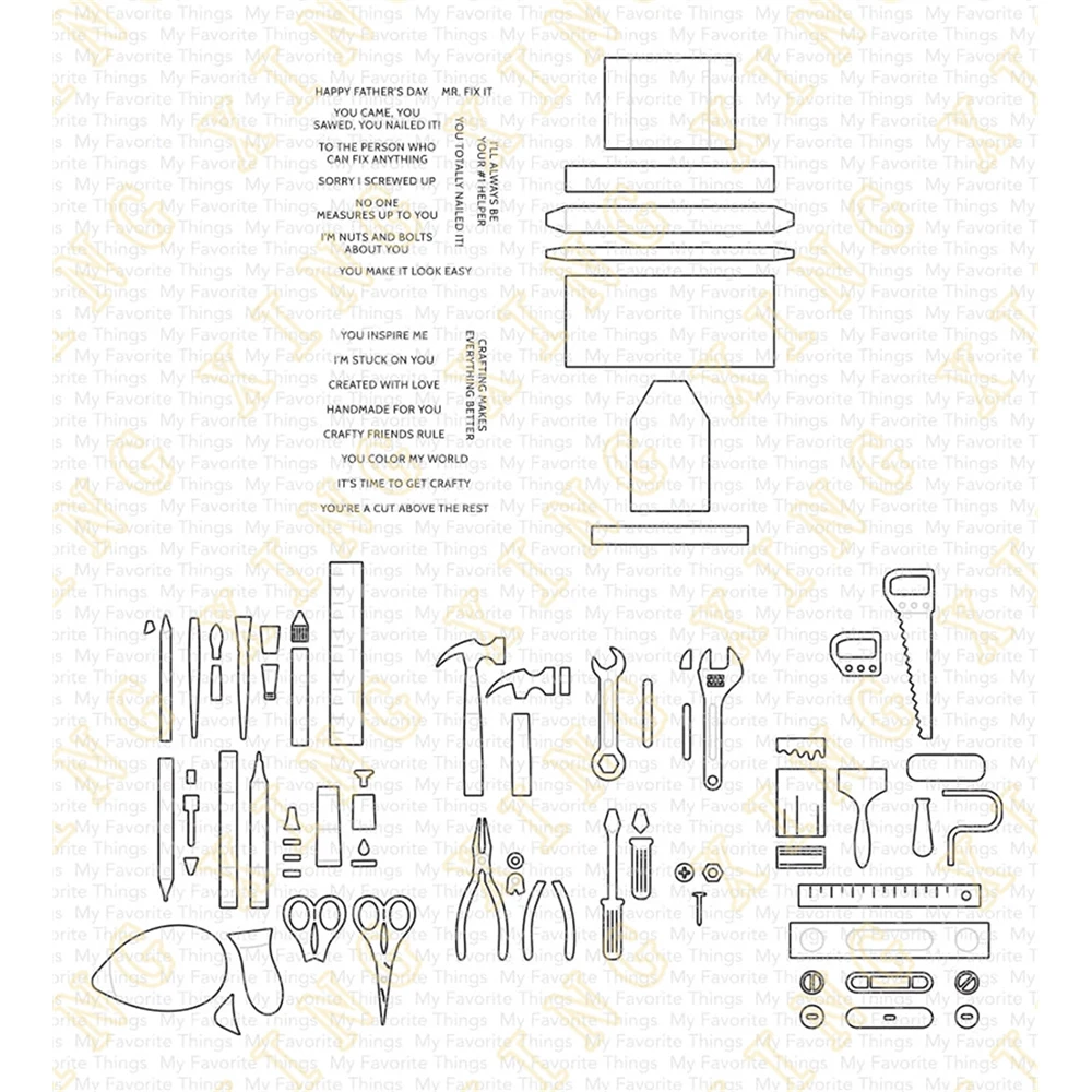 Metal Cutting Dies and Clear Stamps in the Toolbox Set for DIY Scrapbook Paper Craft Handmade Card Album Punch Art Cutter 2023