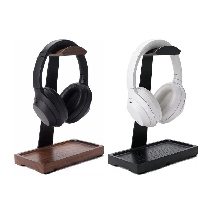96BA Holzständerhalter für Headset-Display-Regal, Schreibtischaufhänger, Kopfhörerständer – Detail 1