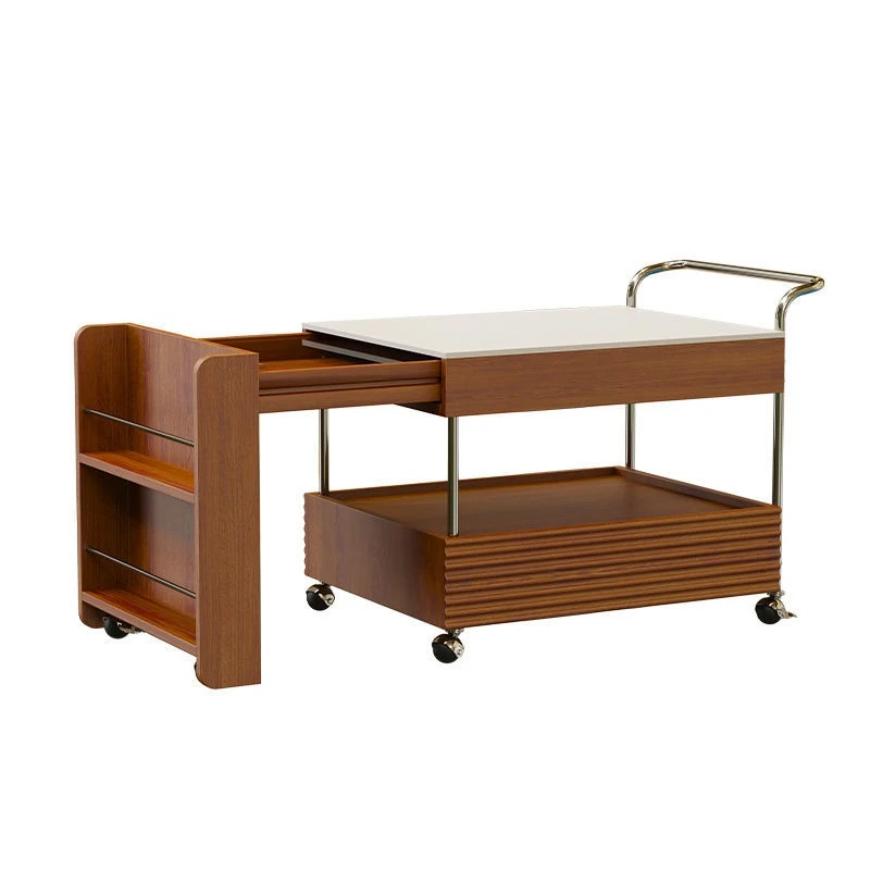 

Solid wood mobile small table coffee table, home tea cabinet, small apartment sofa side table