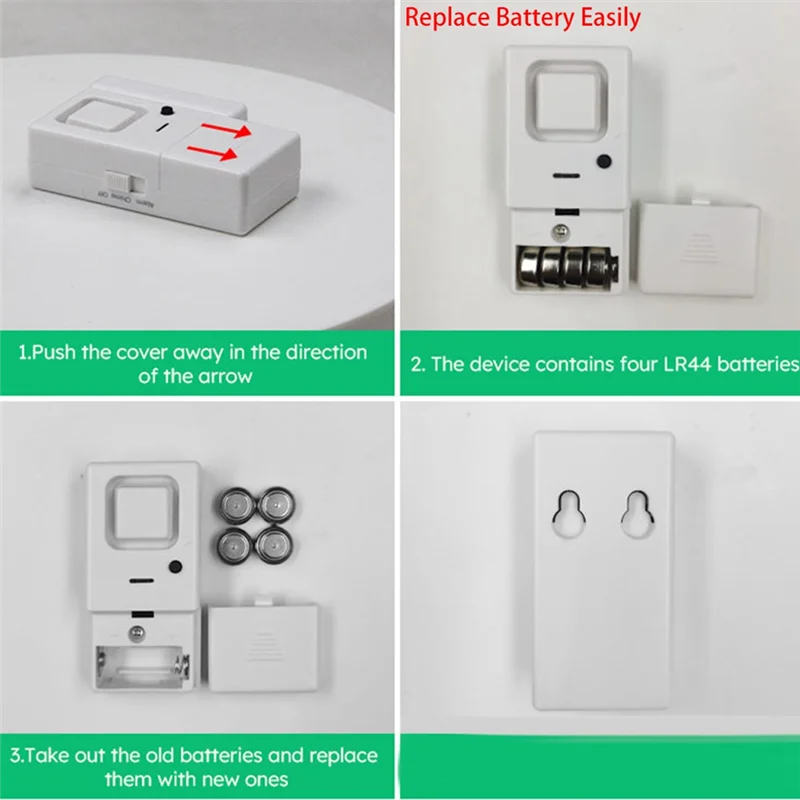 ABGN สัญญาณเตือนภัยประตูหน้าต่าง, ปรับระดับเสียง, กระดิ่ง/นาฬิกาปลุก, เซ็นเซอร์เตือนภัยประตูหน้าต่างสําหรับการรักษาความปลอดภัยภายในบ้าน, ความปลอดภัยของเด็ก 4 แพ็ค