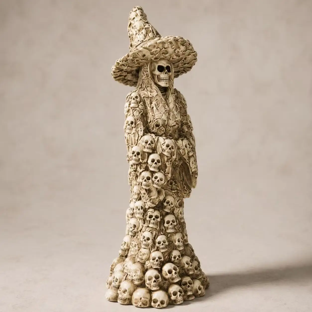Dark Black Night Witch Ornaments Halloween Decorations Gifts Home Office Amuse Desktop Statue Ghost Festival Skull Resin Decors
