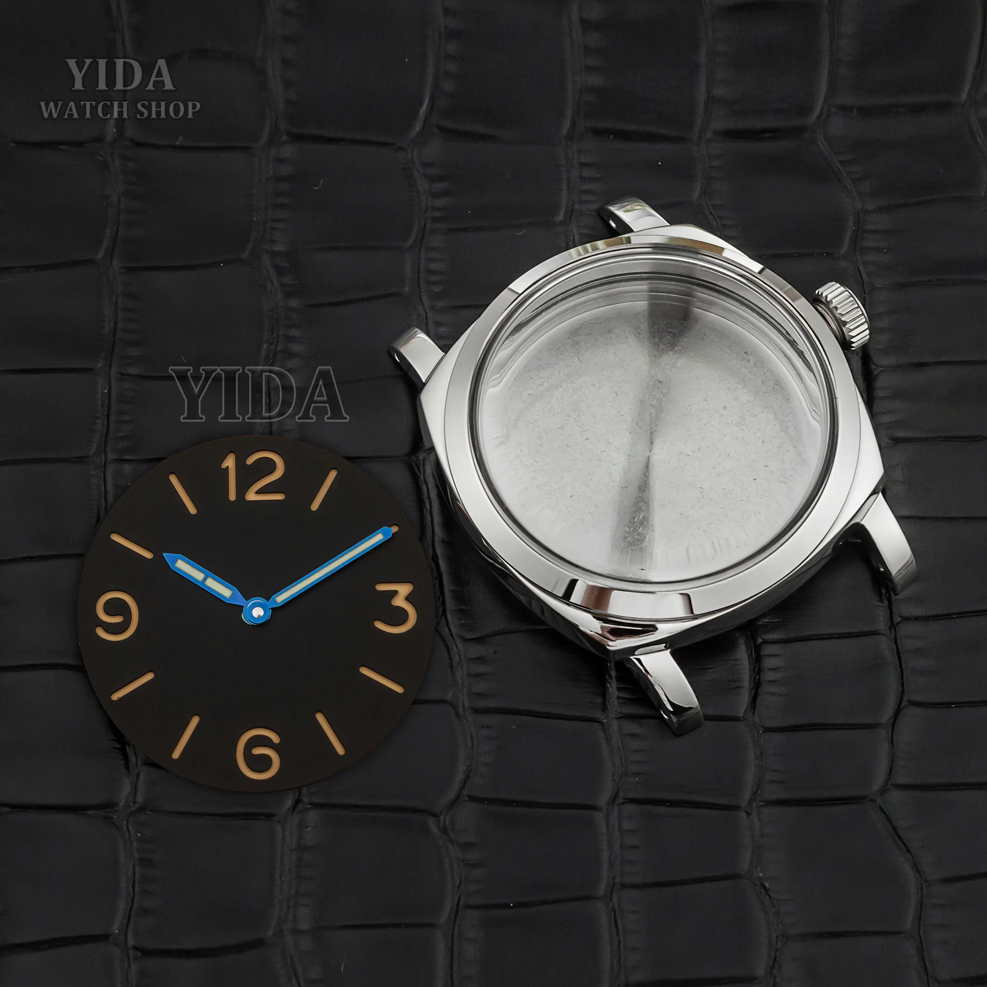 

PAM Vintage Watch Case Dial Hands 316L Stainless Steel 100M Waterproof 47mm Case for PAM 6154 ETA6497/6498/ST3600 Movement Part