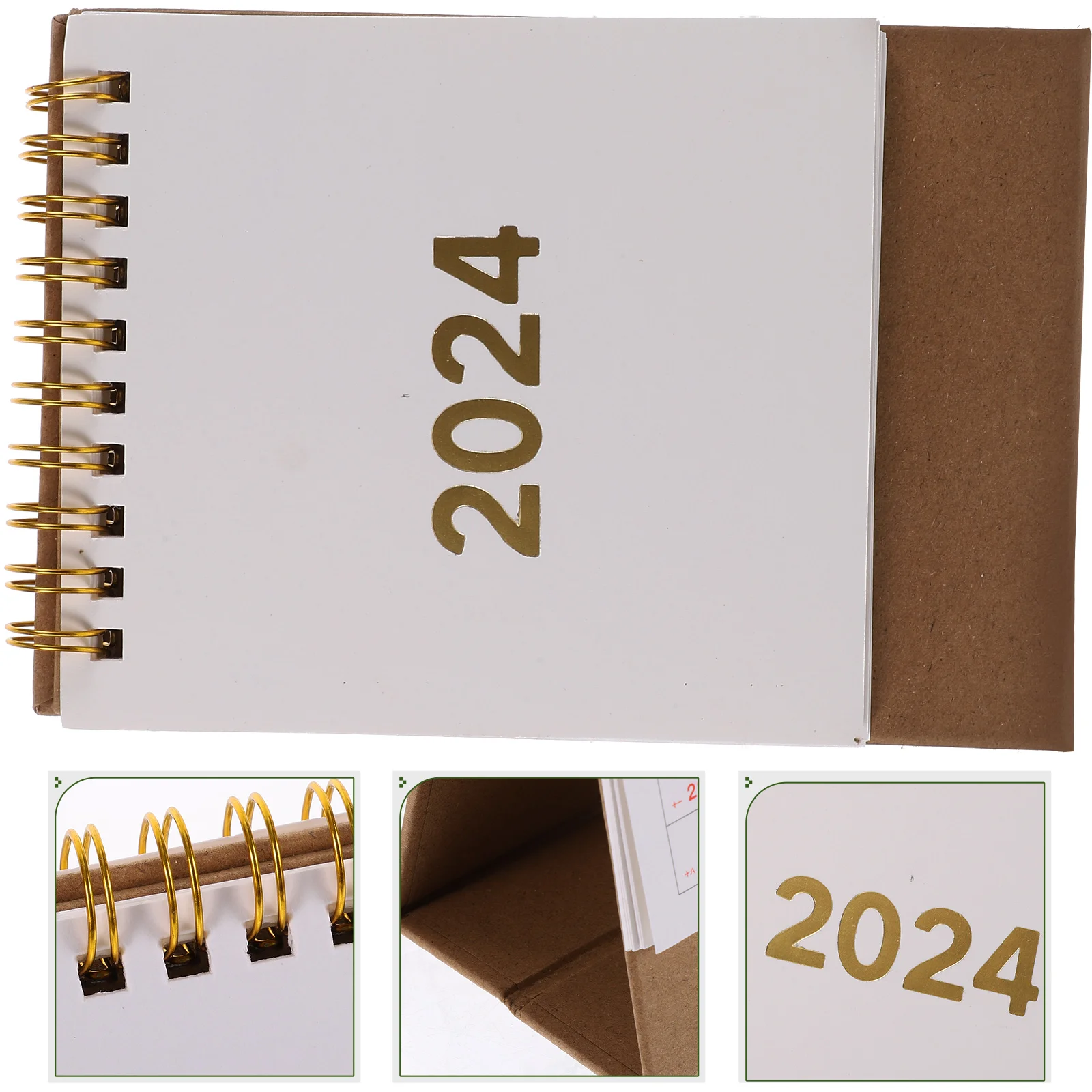 

Portable 2024 Schedule Planner Calendar Desktop Unprinted Office (Large Ivory) (20238-202412) Decor 275X18CM Paper Month