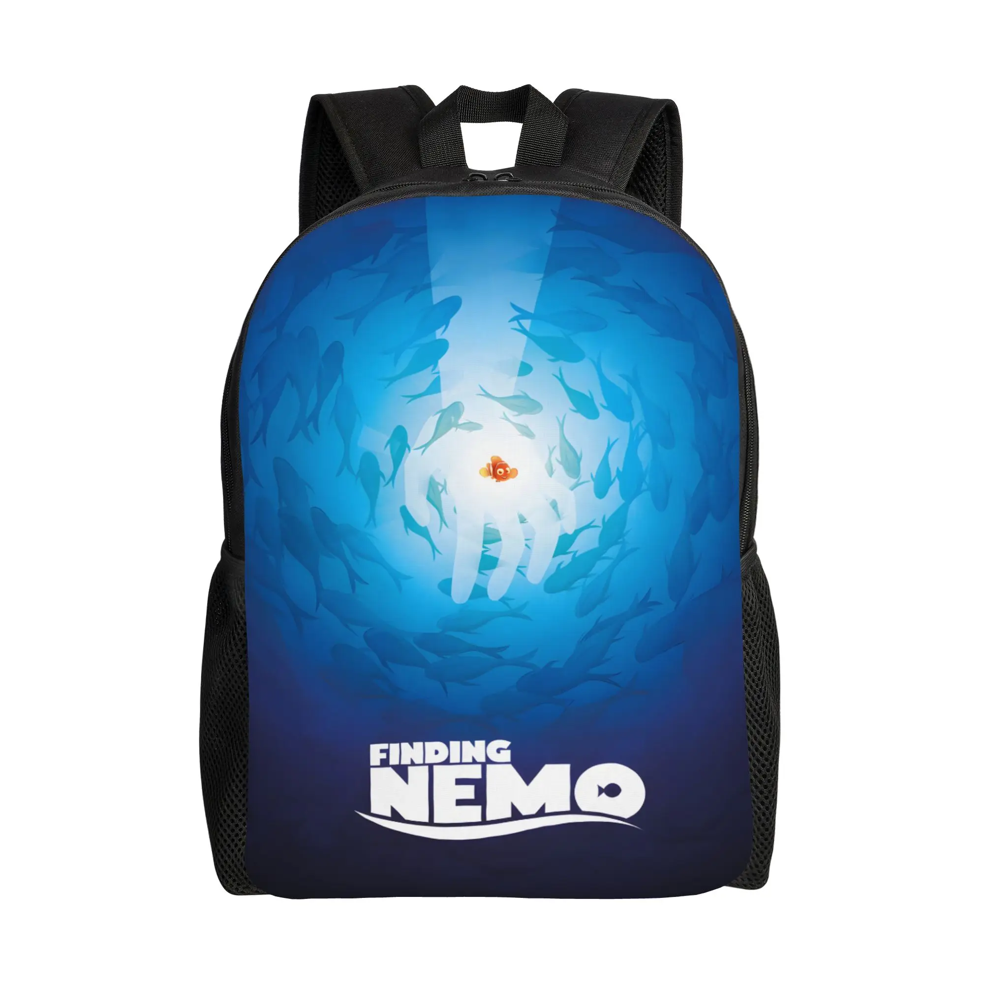 mochila-universitaria-azul-com-estampa-do-desenho-animado-'finding-nemo'-nova-para-o-novo-semestre