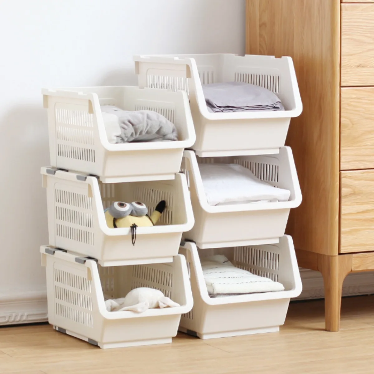 Household Storage Rack Kitchen Multi-Layer Vegetable and Fruit Storage Rack Stackable Basket Movable Box Bathroom Accessories
