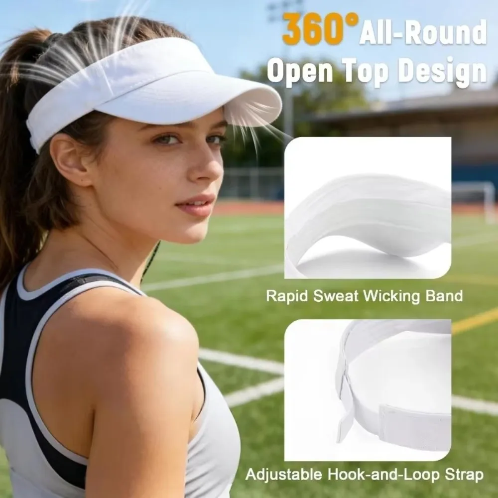 Cotton Outdoor Sports Hat Structured Brim Quick-Dry Summer Sun Hat UV Protection Lightweight Sports Visor