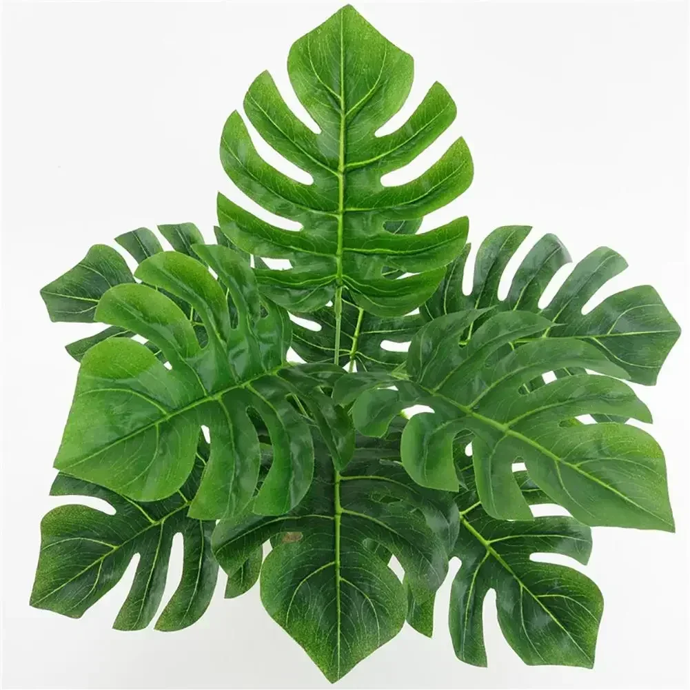 Artificial Plants Green Plastic Fake Plant Palm Leaves Home Garden Living Room Bedroom Balcony Decoration High Quality