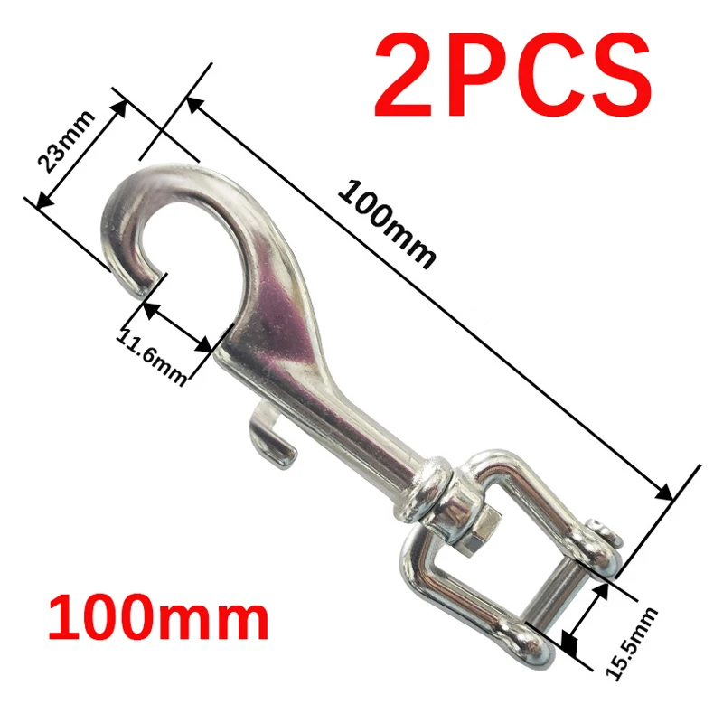 1/2Pcs Heavy Duty 316 Stainless Steel Shackle Eye Bolt Snap Hooks Metal Buckles Dog Collar Swivel Lobster Clasp Carabiner Clip