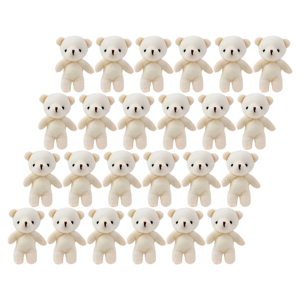 24 Pcs Mini Plush Bear Suspending Tiny Bears Hanging Figurines Keychain Pendants Portable Wear-resistant Decor Pp Cotton Toys