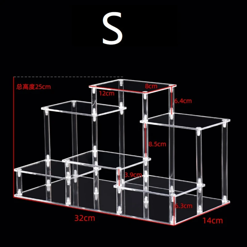 Transparent Acrylic Display Stand Hand-made Blind Box Doll Toy Storage Display Rack Window Jewelry Small Object Display Rack