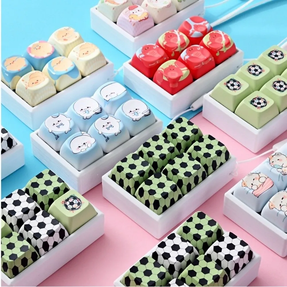 Football Pattern Fidget Clicker Clicky Button Crisp Sound Keyboard Fidget Keychain 9 Button Small Size Finger Keyboard Pendant