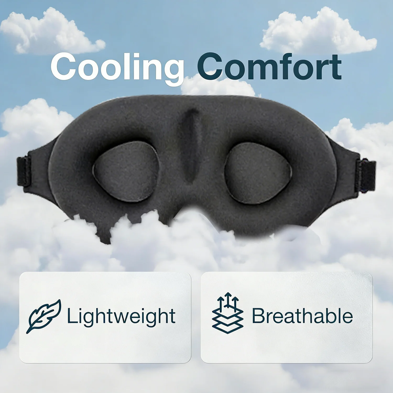 3D-Shaped Men's and Women's Sleep Eye Masks Provide Perfect Light-Blocking, Are Soft and Comfortable, Suitable for Travel A-DH
