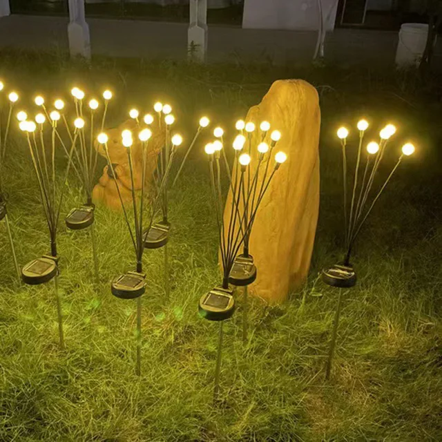 8/10LED lampa słoneczna dekoracja ogrodowa na zewnątrz oświetlenie krajobrazu fajerwerki Firefly lampy trawnikowe wiejski dom balkonowa lampa dekoracyjna