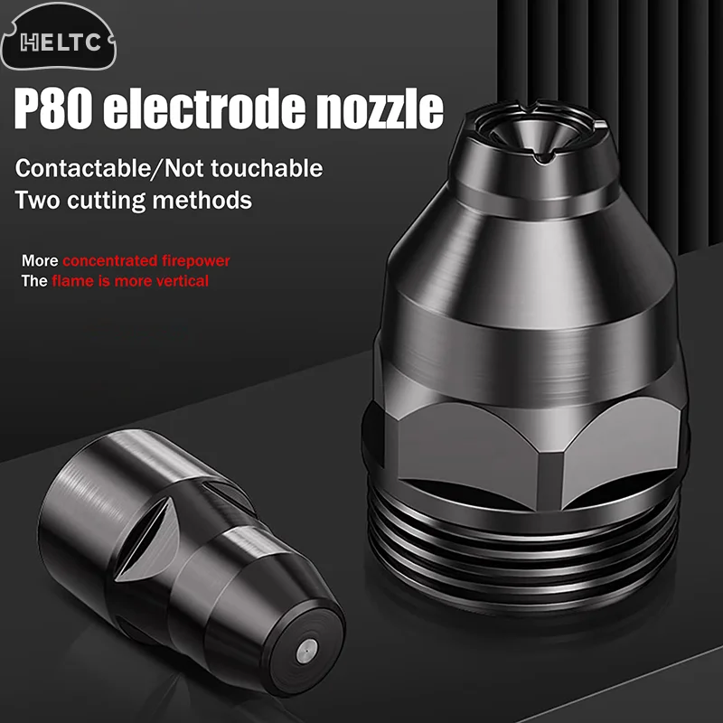 ชุดหัวตัดพลาสมา P80 พร้อมหัวฉีดและอิเล็กโทรด สำหรับตัดเศษเหล็ก ออกแบบมาเพื่อการตัดด้วยแก๊สอย่างรวดเร็วและกำจัดตะกรันจากการเชื่อม  เครื่องมือสำหรับงานบัดกรี