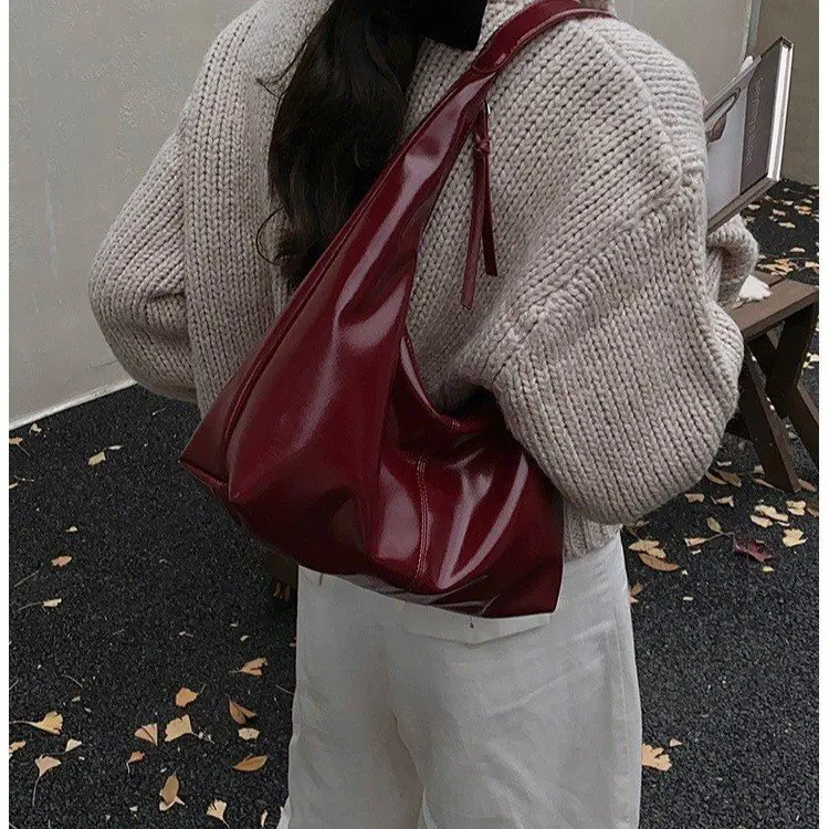 حقيبة كتف جلدية كلاسيكية للنساء 2024 حقيبة يد ريترو جديدة للعمل المكتبي، حقيبة حمل ذات سعة كبيرة مع حزام قابل للتعديل #2