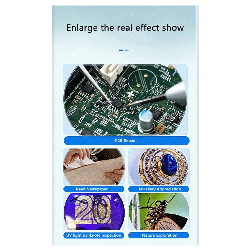 High-Definition Handheld Vergrootglas Fotografeerbaar Ips Kleurenscherm Ingebouwd In Led-Verlichting Smart Vergrootglas