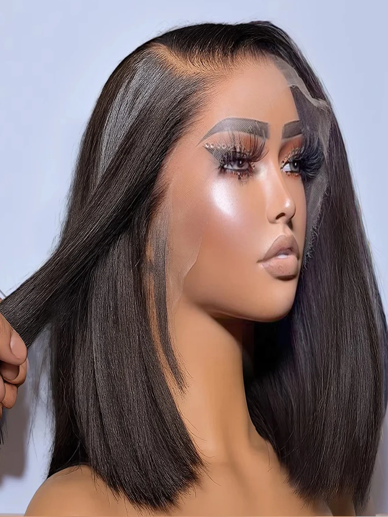 

200 Плотность 12А 100% человеческие волосы 13x4 HD Парики фронта шнурка Человеческие волосы 24 дюйма Натуральные черные прямые человеческие волосы Парики бесклеевые