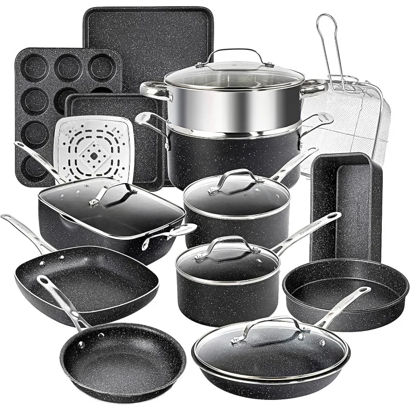 20 Pc Pots and Pans Set Non Stick Cookware Set, Kitchen Cookware Sets, Pot and Pan Set, Pot Set, Diamond Coated Nonstick