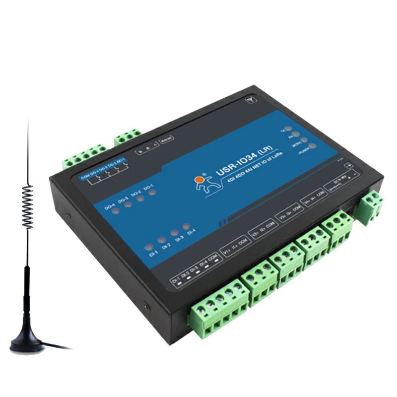 lora wireless serial communication module RS485 switch acquisition 4-way relay output USR-IO34-LR