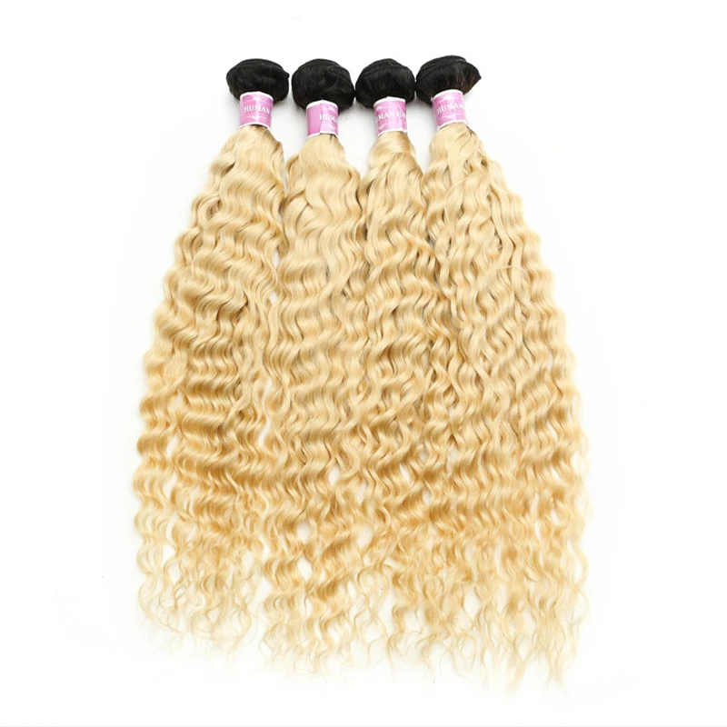 Diva Me 1B 613 Blonde Ombre Deep Wave Bundles mit Verschluss 8–30 Zoll brasilianisches Remy Haar 2 3 4 Bundles mit 4x4 Spitzenverschluss – Detail 10