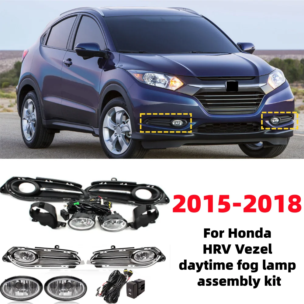 

Для Honda HRV Vezel 2015-2018 автомобильный передний бампер дневного света противотуманные фары в сборе