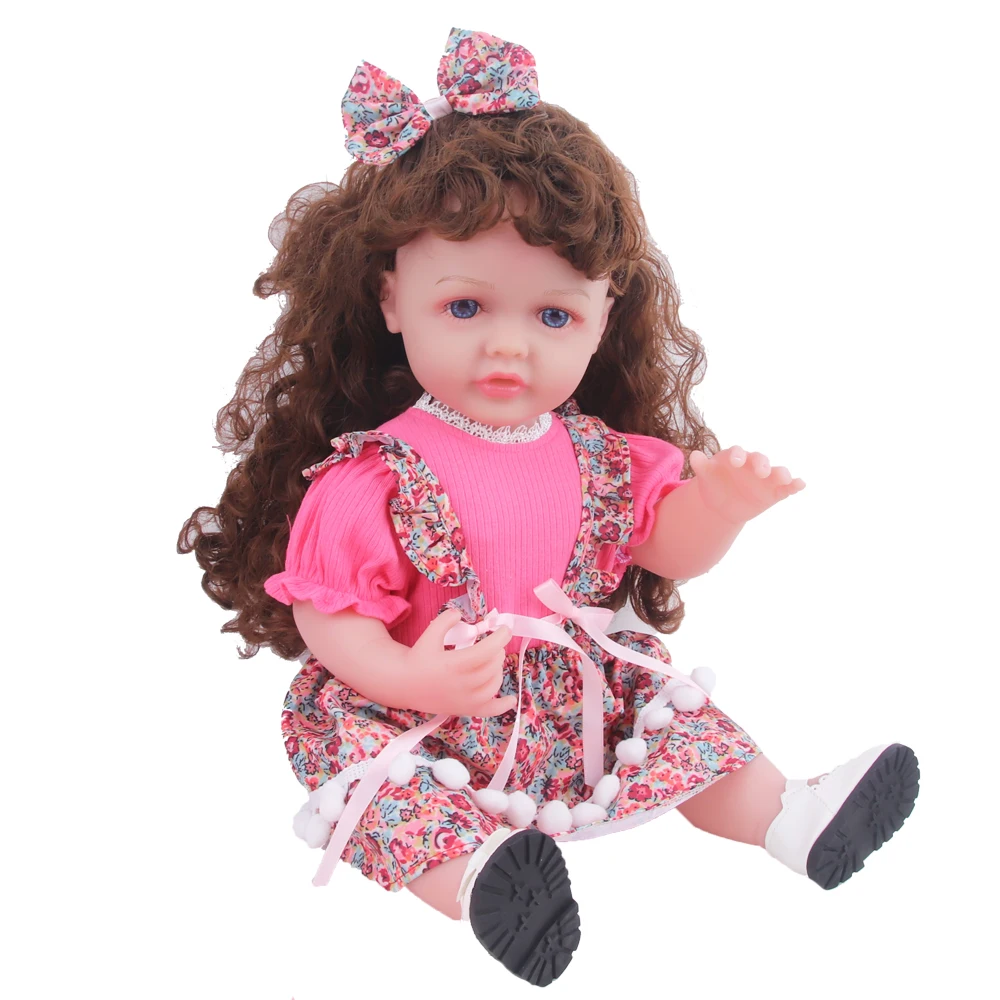 Conjunto de ropa para muñeca Reborn de 55cm, vestido de tirantes, camiseta y clip para el pelo, traje para muñecas recién nacidas de 22 pulgadas, oso de juguete