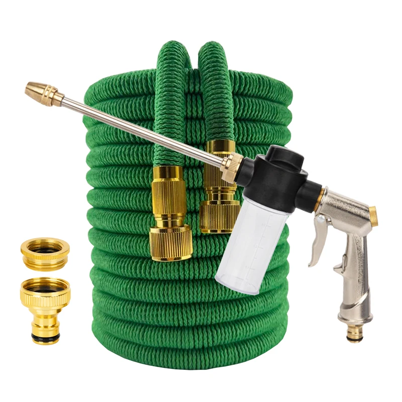 

Gardens Supplies Irrigation Garden Hose Flexible Hose Garden Watering Pipe High Pressure Car Wash Foam Pot Water Gun Nozzle
